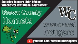 Brown County vs West Central  High School Boys Basketball [upl. by Ycat]