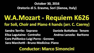 WA Mozart  Requiem K626 for Soli Choir and Piano 4 hands [upl. by Hamehseer]