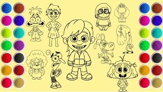 All Characters Inside Out 2  Drawing and Coloring  Sand Painting [upl. by Hctub]