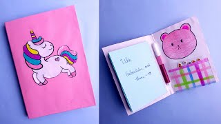 How to make unicorn notebook  DIY cute unicorn diary making  Paper notebook ArtsyCraft [upl. by Hpotsirhc]