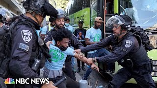 Violence erupts in Tel Aviv as Eritrean protesters clash with police [upl. by Aisad]