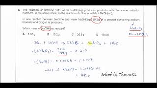 970111MJ19Q17 Cambridge International AS Level Chemistry 9701 MayJune 2019 Paper 11 Question17 [upl. by Mcleod860]