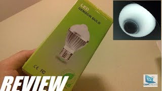 REVIEW Motion Detection Sensor LED Lightbulb E27 [upl. by Yrahca]