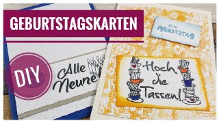 Geburtstagskarten einfach selber basteln Kartenbasteln Papier DIY Tutorial  Anleitung  deutsch [upl. by Anama]