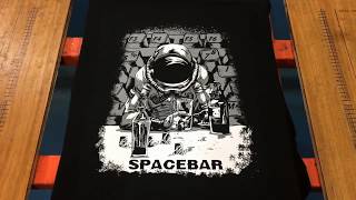 Sablon Kaos Plastisol ink SPACEBAR ASTRONAUT  Screen Printing  Spot Color Process [upl. by Philipps]