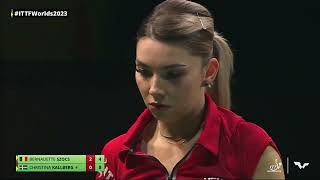 Bernadette Szocs vs Christina Kallberg  WS R128  2023 ITTF World Table Tennis Championships Finals [upl. by Aguie]