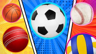 Learn English Sports Balls For ALL AGE  Kids  Preschool  Toddlers EVERYONE [upl. by Anad629]