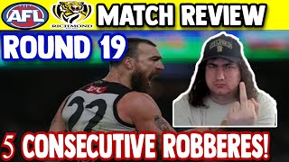 5 CONSECUTIVE ROBBERIES AFL Richmond Match Review vs Port Adelaide  Round 19 2024 [upl. by Etiuqal]