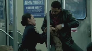 Castle 7x08 Esposito and Subway Cop Talk  Espo Tackles Suspect HQcc [upl. by Nayllij]