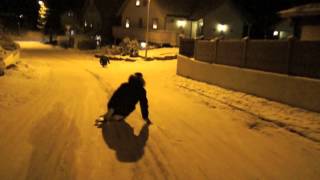 Longboarding in snow [upl. by Fae]