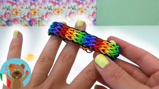 come fare i braccialetti con gli elastici con la forchetta  TRIPLO SINGOLO Rainbow Loom en Italiano [upl. by Pyszka706]