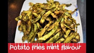 Potato Fries mint flavour │ आलू के फ्राइज पुदीना फ्लेवर  Taj Kitchen [upl. by Ical]