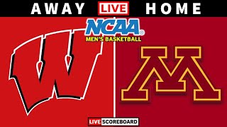 Wisconsin vs Minnesota  NCAA Mens Basketball Live Scoreboard [upl. by Abramson]