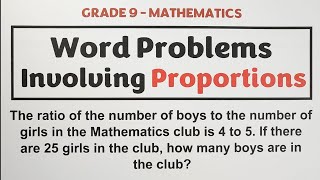 Solving Word Problems Involving Proportion MathTeacherGon [upl. by Benioff]