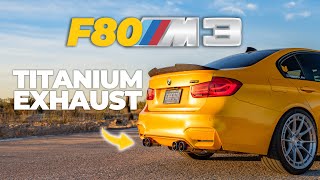 LOUD Titanium BMW F80 M3 Exhaust  Before amp After Exhaust Sounds [upl. by Gerbold]