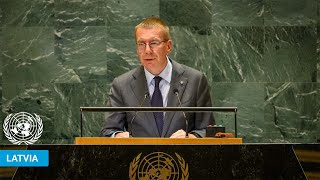 🇱🇻 Latvia  President Addresses United Nations General Debate 79th Session  UNGA [upl. by Enahpets]