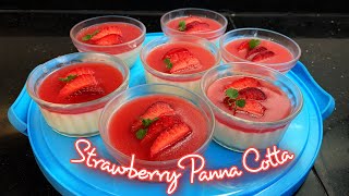 Strawberry Panna Cotta  easy dessert recipe pannacotta strawberrypanncotta easydessert [upl. by Ginsberg840]