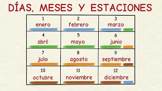 Aprender español Días meses y estaciones del año nivel básico [upl. by Penney977]