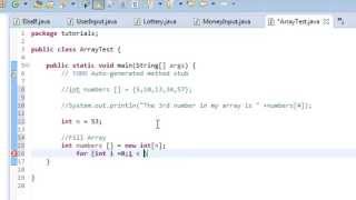 Java tutorial 9 Intro to Arrays [upl. by Yelram]