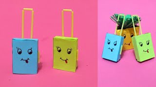 Origami Paper Craft Bag DIY  Matchbox craft  Twish Art and Craft [upl. by Anirad]