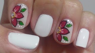 Unhas Express Decoração com Flor Manual Bela e Simples [upl. by Lundell328]