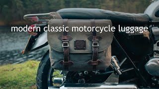 Waxed Canvas Motorcycle Luggage for Modern Classic Motorcycles  Classic Rides Panniers [upl. by Sallad]