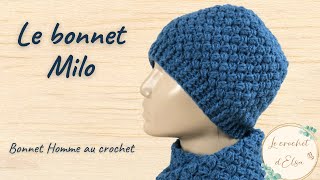 Comment faire un bonnet Homme au crochet  Le bonnet Milo [upl. by Yedrahs]