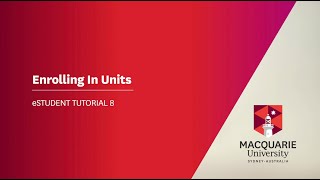 eStudent Tutorial 08 – Enrolling In Units [upl. by Llemrej92]