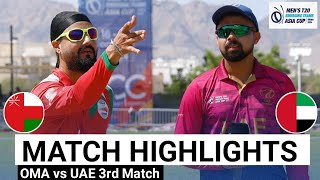 Oman vs UAE Match 3 Mens T20 Emerging Teams Asia Cup 2024 Full Highlights  OMA vs UAE Asia Cup [upl. by Yeldua813]