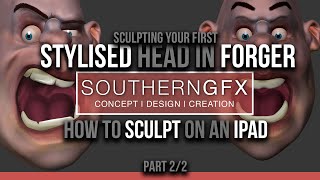 Sculpt your first styalised head in Forger APP  22  Painting [upl. by Notlim117]