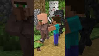 MINECRAFT ON 1000 PING When WitherSkeleton Attack Villagers  MinecraftAnimation minecraft funny [upl. by Tacklind]