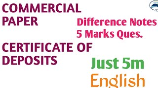 Commercial Paper vs Certificate of deposits  What is Certificate of deposits  Commercial paper [upl. by Haas]