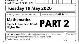 14 Year Old Solving GCSE Higher Maths Paper 2020 Part 2 [upl. by Clemmie465]