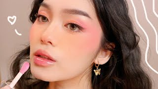 PEACH PASTEL MAKEUP 🐹  ORANGE BLUSH ꒰◍ᐡᐤᐡ◍꒱⋆⑅˚₊ [upl. by Adnahsor]