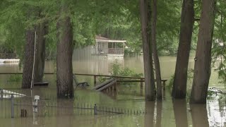 Texas flooding Water still high in parts of Kingwood area [upl. by Acimak171]