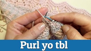 How To Purl Yarnovers Through The Back Loop  Purl yo tbl Knitting Tutorial [upl. by Assert214]