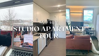 My 400 Sqft Studio Apartment Tour in Providence RI [upl. by Naejeillib]