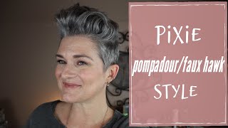 Styling my pixie is a pompadour faux hawk pixiehair fauxhawk pompadour [upl. by Delsman]