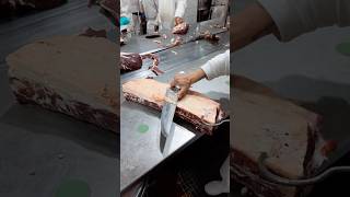 Trimming the fat on the meat production line with a very sharp knife 🔪🥩🤯 With juanlombard0 [upl. by Ella294]