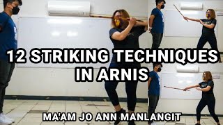 12 Striking Techniques in Arnis with Partner Demonstration with Partner [upl. by Williamson714]