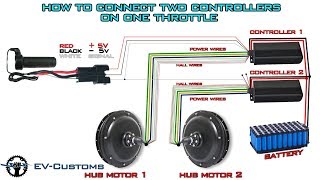 How To Connect two Hub Motor Controllers on one Throttle Demonstration [upl. by Analli]