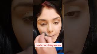 How to use olivia pan cake  Review olivia easylifewithvarsha makeuptutorial [upl. by Kallick779]