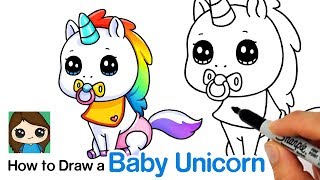 How to Draw a Baby Unicorn  Unstable Unicorns [upl. by Hereld291]