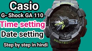 casio GShock GA 110 watch time seting in hindiG Shock ghadi ka time aise set karne [upl. by Frisse]