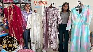 Only ₹120 PURE JAIPURI KURTI Wholesale Kurti Market in jaipur Jaipuri kurties krishsainivlogs [upl. by Banebrudge]