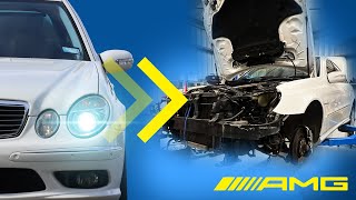 W211 E55 AMG Engine amp Frontend Teardown Part 1 [upl. by Oakman]