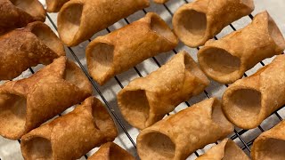 Gluten Free Cannoli Shells Fried [upl. by Trelu]