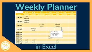 How to Make a Weekly Schedule in Excel  Tutorial [upl. by Yessydo537]