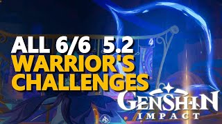 All 52 Tezcatepetonco Range Warriors Challenges Genshin Impact [upl. by Piderit]