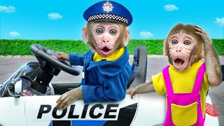 Kiki Monkey pretend police and catch thief to take bag for baby monkey  KUDO ANIMAL KIKI [upl. by Omle]